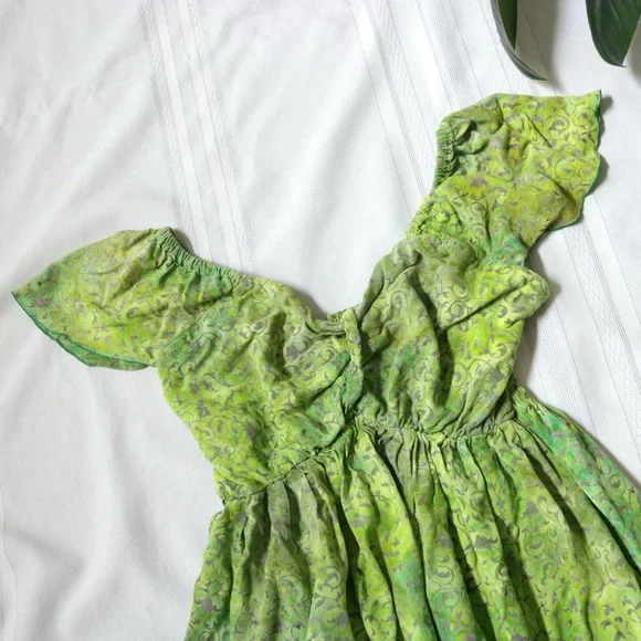 Green boho fairy princess dress - Picture 2 of 14
